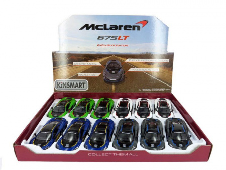 Фото Машина Kinsmart 1:36 McLaren 675LT, инерция (1/12шт.) б/к | Инномарт