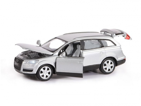 Фото Машина "АВТОПАНОРАМА" Audi Q7, серебряный, 1/32, свет, звук, инерция, в/к 17,5*13,5*9 см | Инномарт
