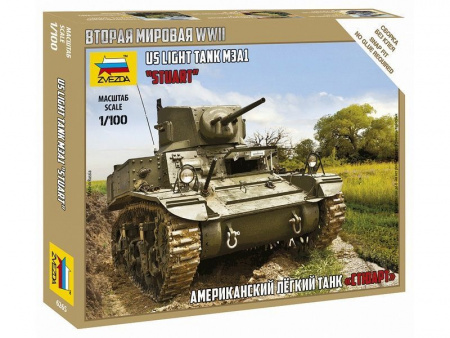 Фото Сборная модель ZVEZDA Американский лёгкий танк "Стюарт" , 1/100 | Инномарт