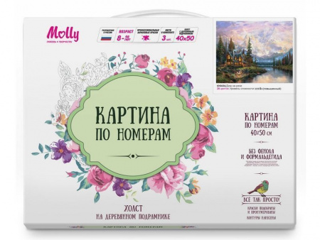 Фото Картина по номерам 40х50 Дом на реке (28 цветов) | Инномарт