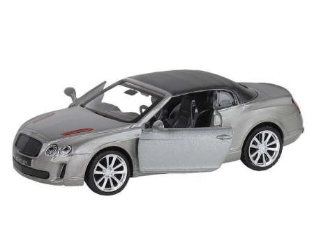 Фото Машина "АВТОПАНОРАМА" Bentley Supersport ISR серый, 1/43, инерция, в/к 17,5*12,5*6,5 см | Инномарт