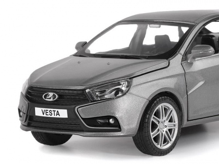 Фото Машина "АВТОПАНОРАМА" LADA VESTA седан, 1/24, серый, свет. звук. эффекты, в/к 24,5*12,5*10,5 см | Инномарт