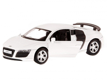 Фото Машина "АВТОПАНОРАМА" Audi R8 GT, белый металлик, 1/43, инерция, в/к 17,5*12,5*6,5 см | Инномарт