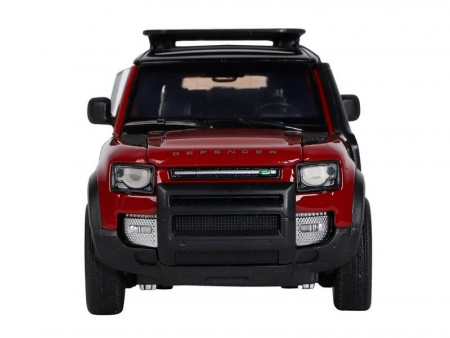 Фото Машина "АВТОПАНОРАМА" Land Rover Defender 110, 1/32, красный, свет, звук, в/к 17,5*13,5*9 см | Инномарт