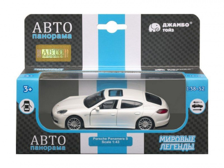 Фото Машина "АВТОПАНОРАМА" Porsche Panamera S, белый, 1/43, инерция, в/к 17,5*12,5*6,5 см | Инномарт