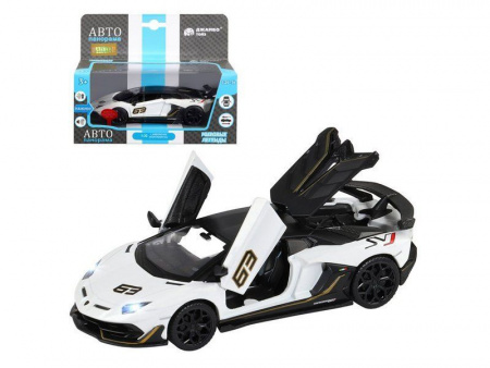 Фото Машина "АВТОПАНОРАМА" Lamborghini SVJ, белый, 1/32, свет, звук, инерция, в/к 17,5*12,5*6,5 см | Инномарт