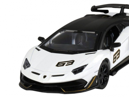 Фото Машина "АВТОПАНОРАМА" Lamborghini SVJ, белый, 1/32, свет, звук, инерция, в/к 17,5*12,5*6,5 см | Инномарт