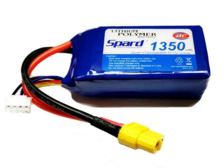 Фото Аккумулятор Li-Po Spard 1350mAh, 11,1V, 45C, XT60 | Инномарт