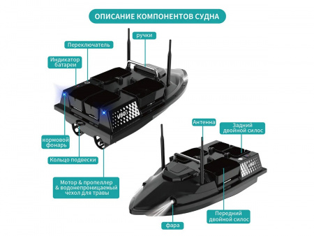 Фото Радиоуправляемый катер для рыбалки Flytec V803 GPS 2.4G RTR | Инномарт