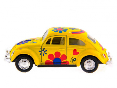 Фото Машина Kinsmart 1967 Volkswagen Classical Beetle with printing инерция (1/12шт.) 1:32 б/к | Инномарт