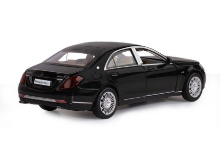 Фото Машина "АВТОПАНОРАМА" Mercedes-Benz S600, черный, 1/32, свет, звук, инерция, в/к 17,5*13,5*9 см | Инномарт