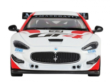 Фото Машина "АВТОПАНОРАМА" Maserati Gran Turismo MC GT4, белый, 1/32, свет, звук, в/к 17,5*13,5*9 см | Инномарт
