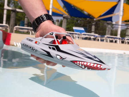 Фото Радиоуправляемый катер ProBoat Sprintjet 9-inch Self-Right Jet Boat (серебряный) RTR | Инномарт