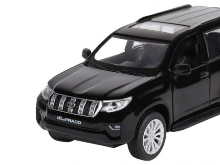 Фото Машина "АВТОПАНОРАМА" Land Cruiser Prado, черный, 1/32, свет, звук, инерция, в/к 17,5*13,5*9 см | Инномарт