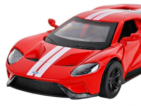 Фото Машина "АВТОПАНОРАМА" Ford GT, красный, 1/42, инерция, откр. двери, в/к 17,5*12,5*6,5 см | Инномарт
