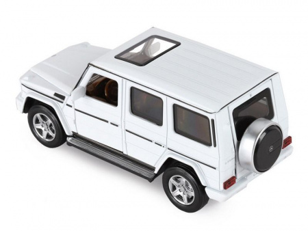 Фото Машина "АВТОПАНОРАМА" Mercedes-Benz G350d, белый, 1/32, свет, звук, инерция, в/к 18*9*13,5 см | Инномарт