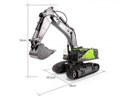 Фото Радиоуправляемый экскаватор HUI NA TOYS 2.4G 22CH 1/14, зеленый RTR | Инномарт