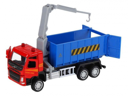 Фото Машина "АВТОПАНОРАМА" VOLVO FM "Мусоровоз", синий, 1/72, инерция, в/к 17,5*13*6,5 см | Инномарт