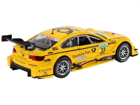 Фото Машина "АВТОПАНОРАМА" BMW M3 DTM, желтый, 1/32, свет, звук, инерция, в/к 17,5*13,5*9 см | Инномарт