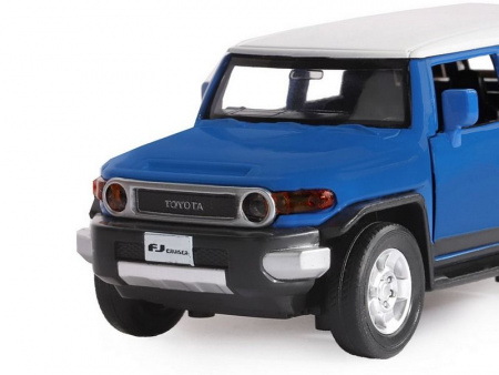 Фото Машина "АВТОПАНОРАМА" Toyota FJ Cruiser, синий, 1/32, свет, звук, инерция, в/к 17,5*13,5*9 см | Инномарт