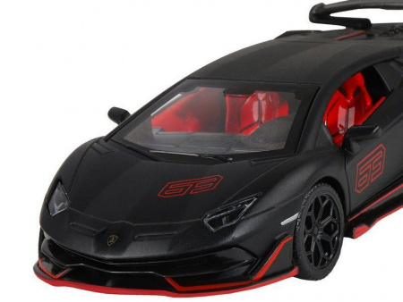 Фото Машина "АВТОПАНОРАМА" Lamborghini SVJ, 1/32, черный матовый, свет, звук, в/к 17,5*12,5*6,5 см | Инномарт