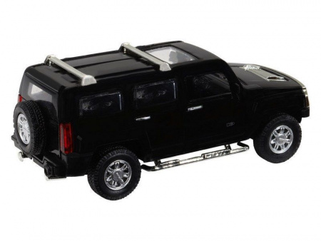 Фото Машина "АВТОПАНОРАМА" Hummer H3, черный, 1/32, свет, звук, инерция, в/к 17,5*13,5*9 см | Инномарт