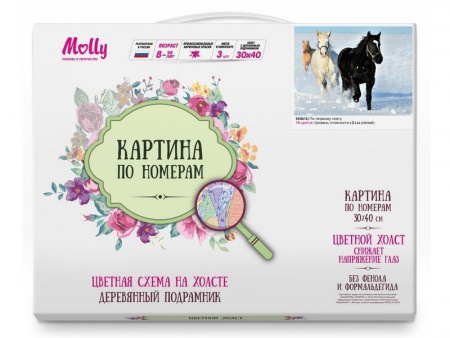 Фото Картина по номерам с цветной схемой на холсте 30х40 По первому снегу (18 цветов) | Инномарт