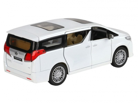 Фото Машина "АВТОПАНОРАМА" Toyota Alphard, белый, 1/29, свет, звук, инерция, в/к 20*10*11 см | Инномарт
