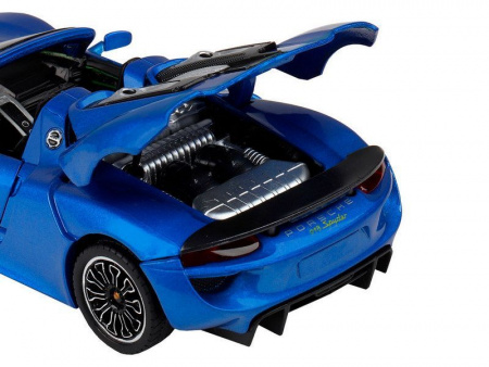 Фото Машина "АВТОПАНОРАМА" Porsche 918 Spyder, 1/24, синий, свет, звук, в/к 24,5х12,5х10,5 см | Инномарт