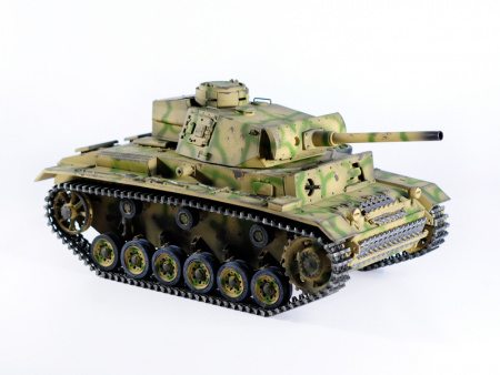 Фото Р/У танк Taigen 1/16 Panzerkampfwagen III (Германия) дым, свет (для ИК боя) V3 2.4G RTR камуфляж | Инномарт