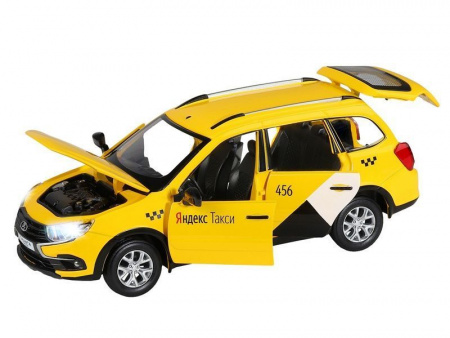 Фото Машина "АВТОПАНОРАМА" Яндекс.Такси LADA GRANTA CROSS, желтый, 1/24, в/к 24,5*12,5*10,5 см | Инномарт