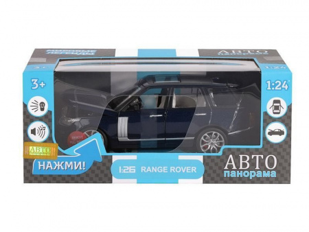 Фото Машина "АВТОПАНОРАМА" Range Rover, синий металлик, 1/26, свет, звук, в/к 24,5*12,5*10,5 см | Инномарт
