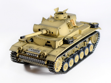 Фото Р/У танк Taigen 1/16 Panzerkampfwagen III (Германия) дым, свет V3 2.4G RTR пустыня | Инномарт