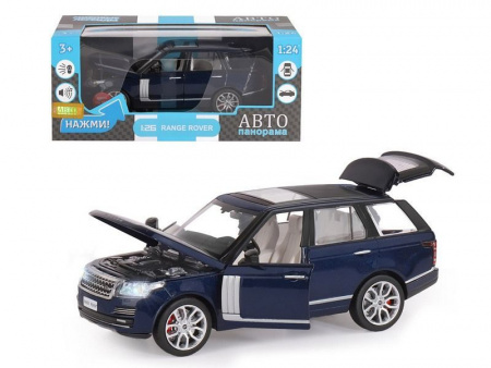 Фото Машина "АВТОПАНОРАМА" Range Rover, синий металлик, 1/26, свет, звук, в/к 24,5*12,5*10,5 см | Инномарт