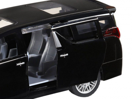Фото Машина "АВТОПАНОРАМА" Toyota Alphard, 1/29, черный, откр. двери, свет, звук, в/к 20*10*11 см | Инномарт