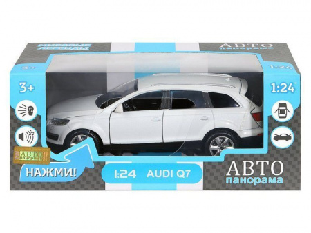 Фото Машина "АВТОПАНОРАМА" Audi Q7, белый, 1/24, свет, звук, в/к 24,5*12,5*10,5 см | Инномарт