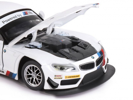 Фото Машина "АВТОПАНОРАМА" BMW Z4 GT3, белый, 1/24, свет, звук, в/к 24,5*12,5*10,5 см | Инномарт