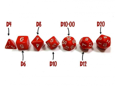 Фото Набор ZVEZDA из 7 красных игровых кубиков для ролевых игр, 7 шт | Инномарт