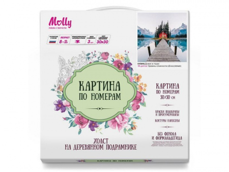 Фото Картина по номерам 30х30 Домик в горах (18 цветов) | Инномарт