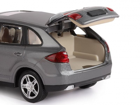 Фото Машина "АВТОПАНОРАМА" Porsche Cayenne S, серый, 1/24, свет, звук, в/к 24,5*12,5*10,5 см | Инномарт