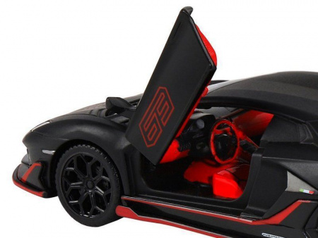 Фото Машина "АВТОПАНОРАМА" Lamborghini SVJ, 1/32, черный матовый, свет, звук, в/к 17,5*12,5*6,5 см | Инномарт