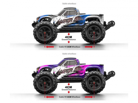 Фото Радиоуправляемый монстр MJX Hyper Go H16H (фиолетовый) 4WD 2.4G LED GPS 1/16 RTR | Инномарт