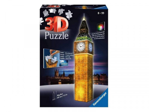3D Пазл Ravensburger "Ночной Биг-Бен", 216 эл. | Инномарт