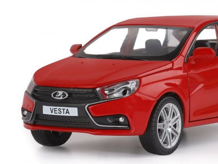 Фото Машина "АВТОПАНОРАМА" LADA VESTA седан, 1/24, красный, свет. звук. эффекты, в/к 24,5*12,5*10,5 см | Инномарт