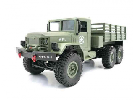 Фото Радиоуправляемая машина WPL B-16R военный грузовик (серый) 6WD 2.4G 1/16 RTR | Инномарт