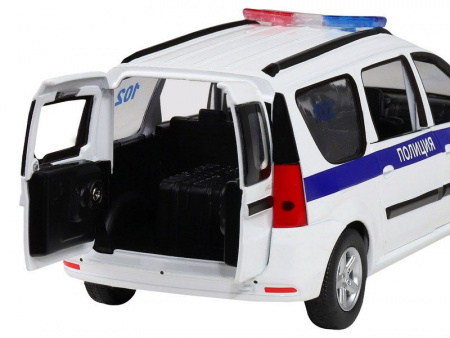 Фото Машина "АВТОПАНОРАМА" LADA LARGUS "Полиция", 1/24, свет, звук, инерция, в/к 24,5*12,5*10,5 см | Инномарт