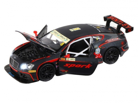 Фото Машина "АВТОПАНОРАМА" Bentley Continental GT3, черный, 1/32, в/к 17,5*13,5*9 см | Инномарт