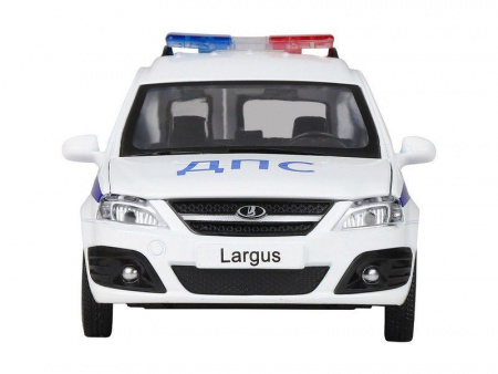 Фото Машина "АВТОПАНОРАМА" LADA LARGUS "Полиция", 1/24, свет, звук, инерция, в/к 24,5*12,5*10,5 см | Инномарт