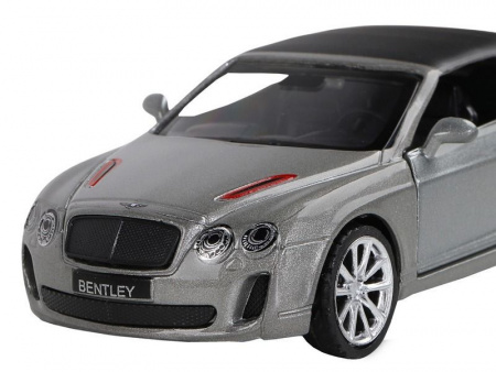 Фото Машина "АВТОПАНОРАМА" Bentley Supersport ISR серый, 1/43, инерция, в/к 17,5*12,5*6,5 см | Инномарт