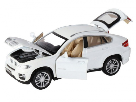 Фото Машина "АВТОПАНОРАМА" BMW X6, белый, 1/32 , свет, звук, инерция, в/к 17,5*13,5*9 см | Инномарт